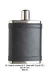 Black Leather Covered 8OZ. Flask (Click Here To Enlarge)