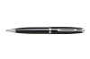 Shiny Black Lacquer Ball Point Pen With Silver Plated Parts